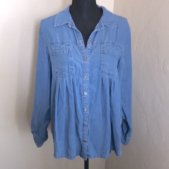 Style & Co. Tops - Style & Co. chambray top size Medium